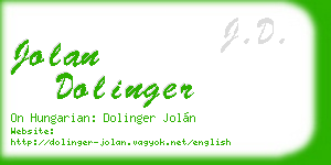 jolan dolinger business card